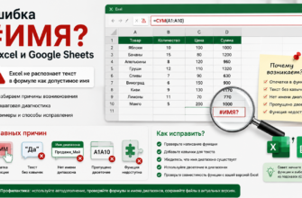 Ошибка #ИМЯ? в Excel и Google Sheets
