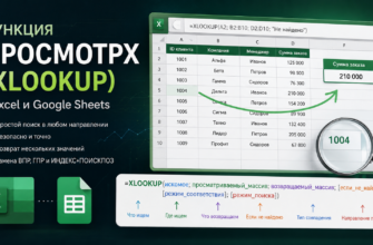 Функция ПРОСМОТРX (XLOOKUP)