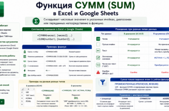 Функция СУММ (SUM) в Excel и Google Sheets