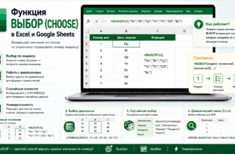Функция ВЫБОР (CHOOSE) в Excel и Google Sheets