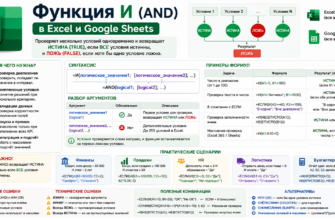 Функция И (AND) в Excel и Google Sheets