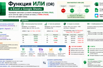 Функция ИЛИ (OR) в Excel и Google Sheets