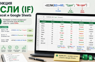 Функция ЕСЛИ (IF) в Excel и Google Sheets