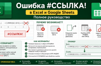 Ошибка #ССЫЛКА! в Excel и Google Sheets
