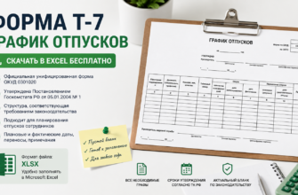 Форма Т-7 — скачать график отпусков в Excel бесплатно