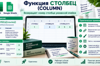 Функция СТОЛБЕЦ (COLUMN) в Excel и Google Sheets